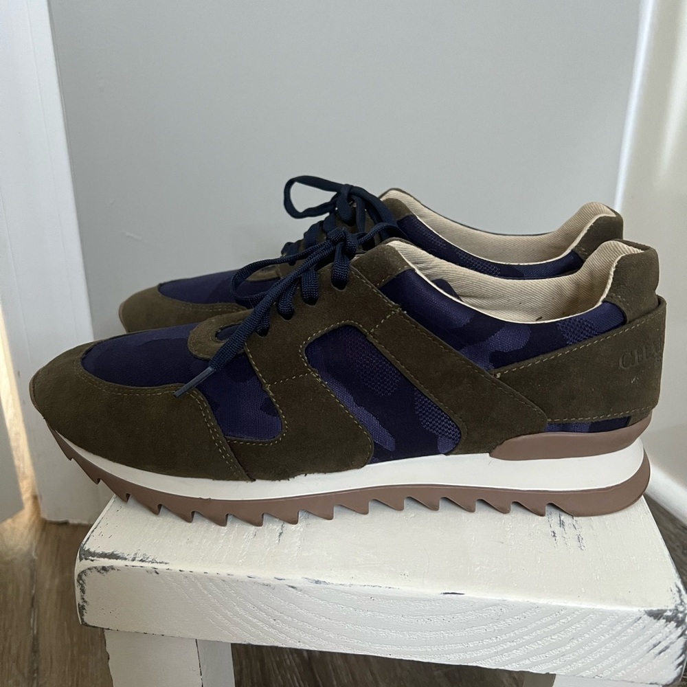 CHARLESTON SHOE CO. Women's Olive and Navy Sneakers - Picture 2 of 13